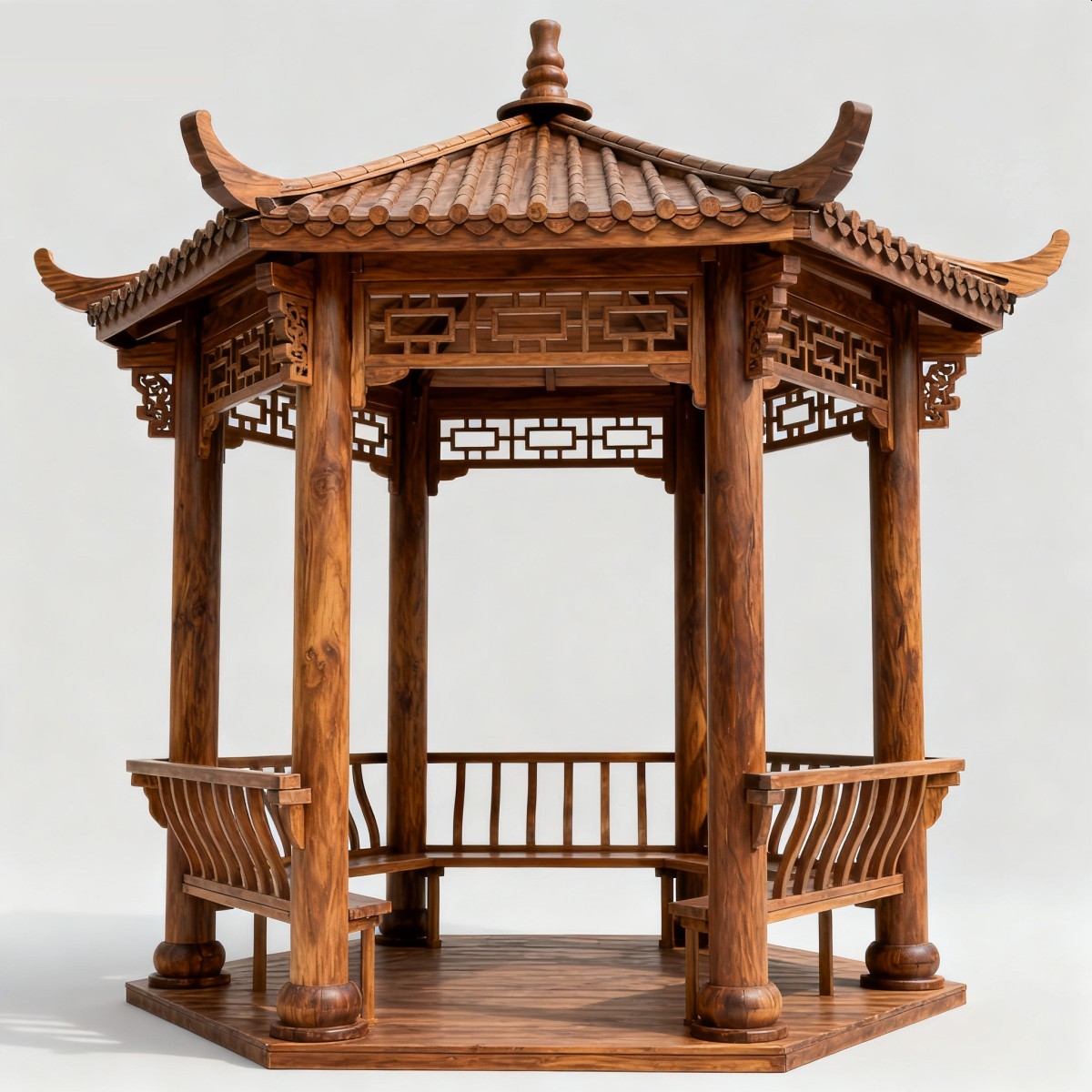 台湾中式风格防腐木凉亭,实木凉亭,木亭